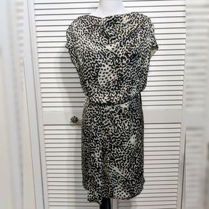 Vince Camuto Animal Print Cowl Neck Pullover Dress